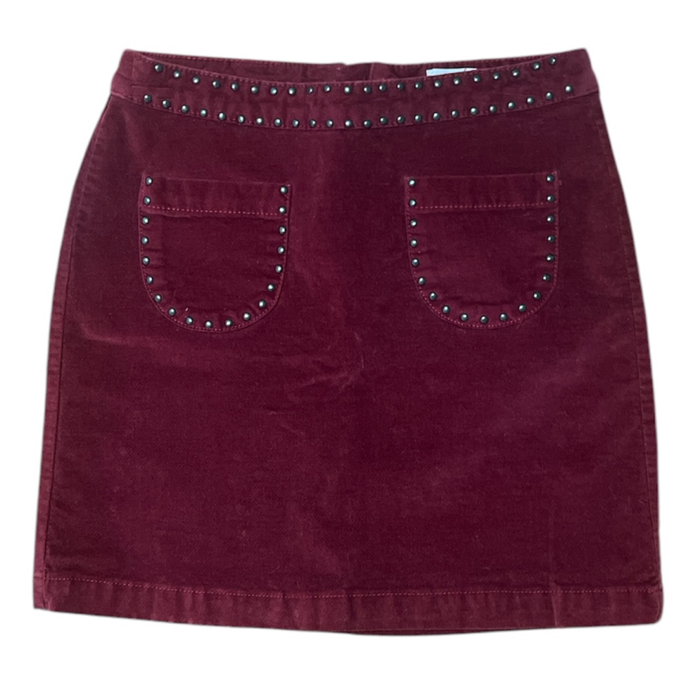 Mossimo Supply Co Women's Burgundy Velvet Mini Skirt Size 00